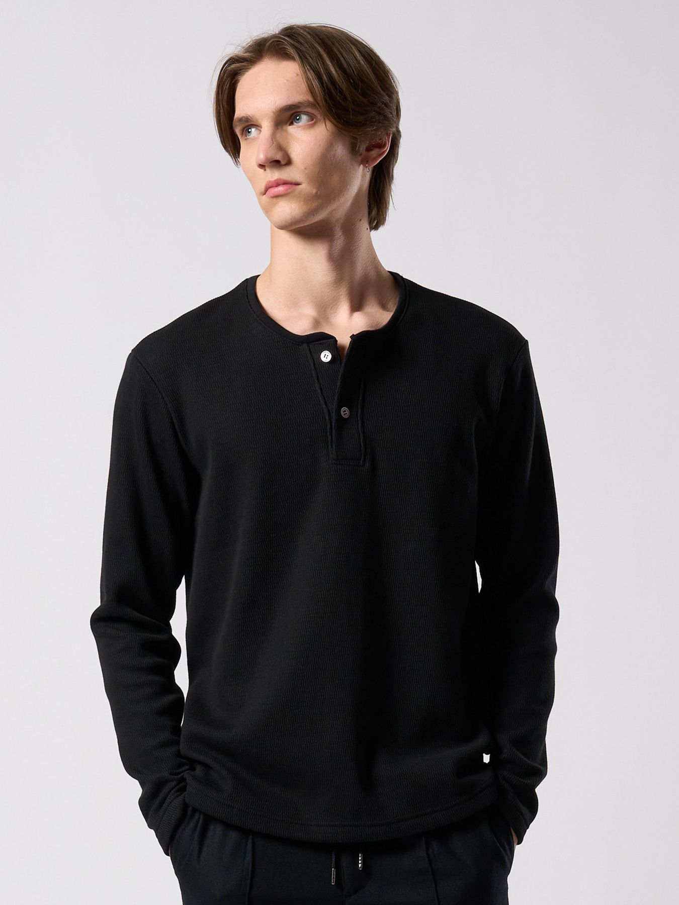 【予約品 4月19日(日) 18時締切】back boa thermal henley L/S / バックボア サーマル ヘンリーネック ロングスリーブ / ブラック