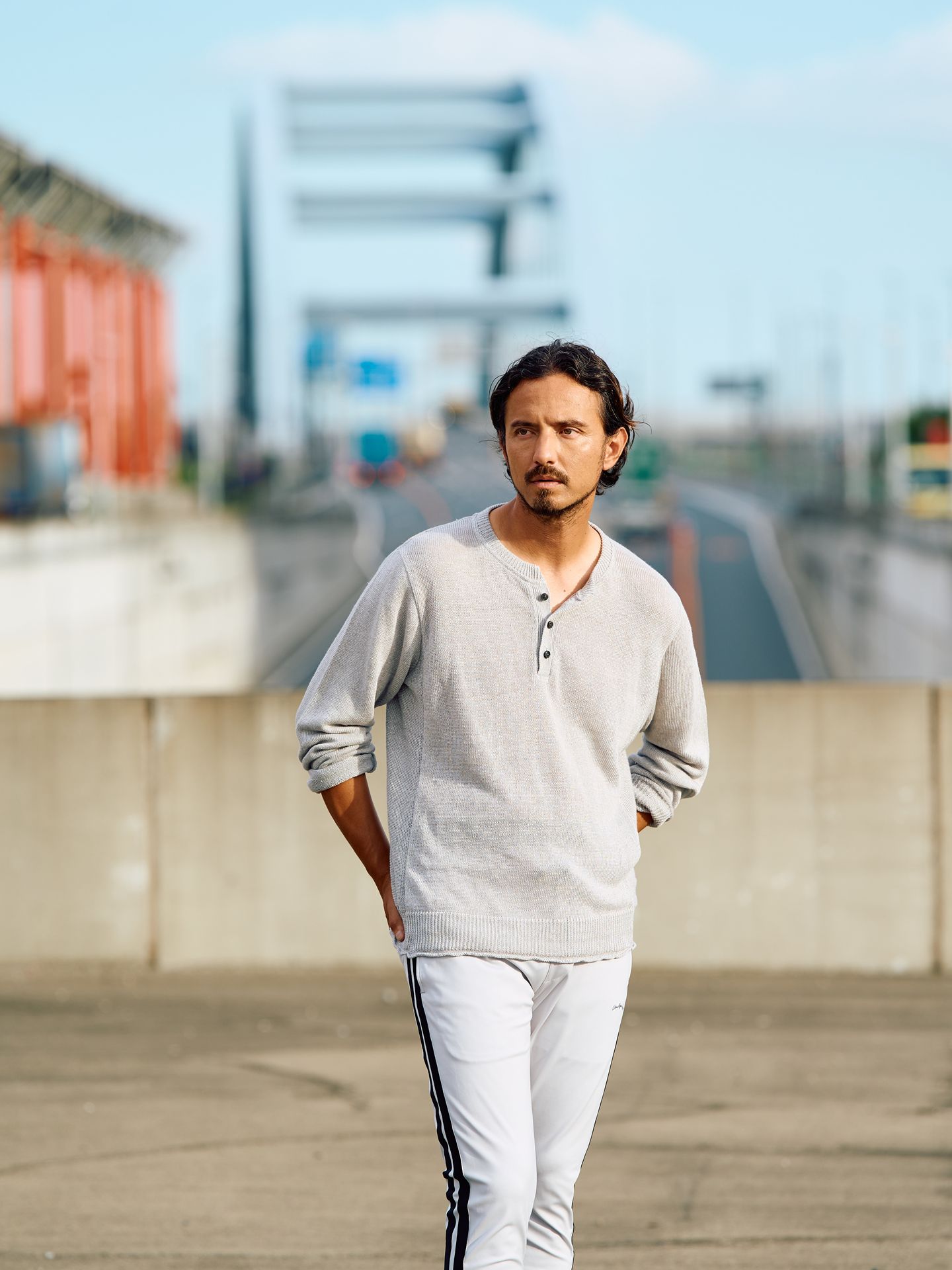wjk - 【予約品9月19日 10時締め】 linen henley knit wjk - 【予約品9月19日 10時締め】 linen henley knit
