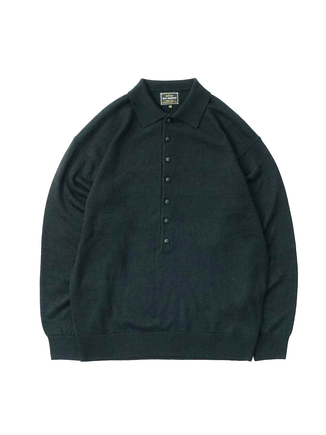 【予約品】 POLOPRO / ニットポロ / ブラック