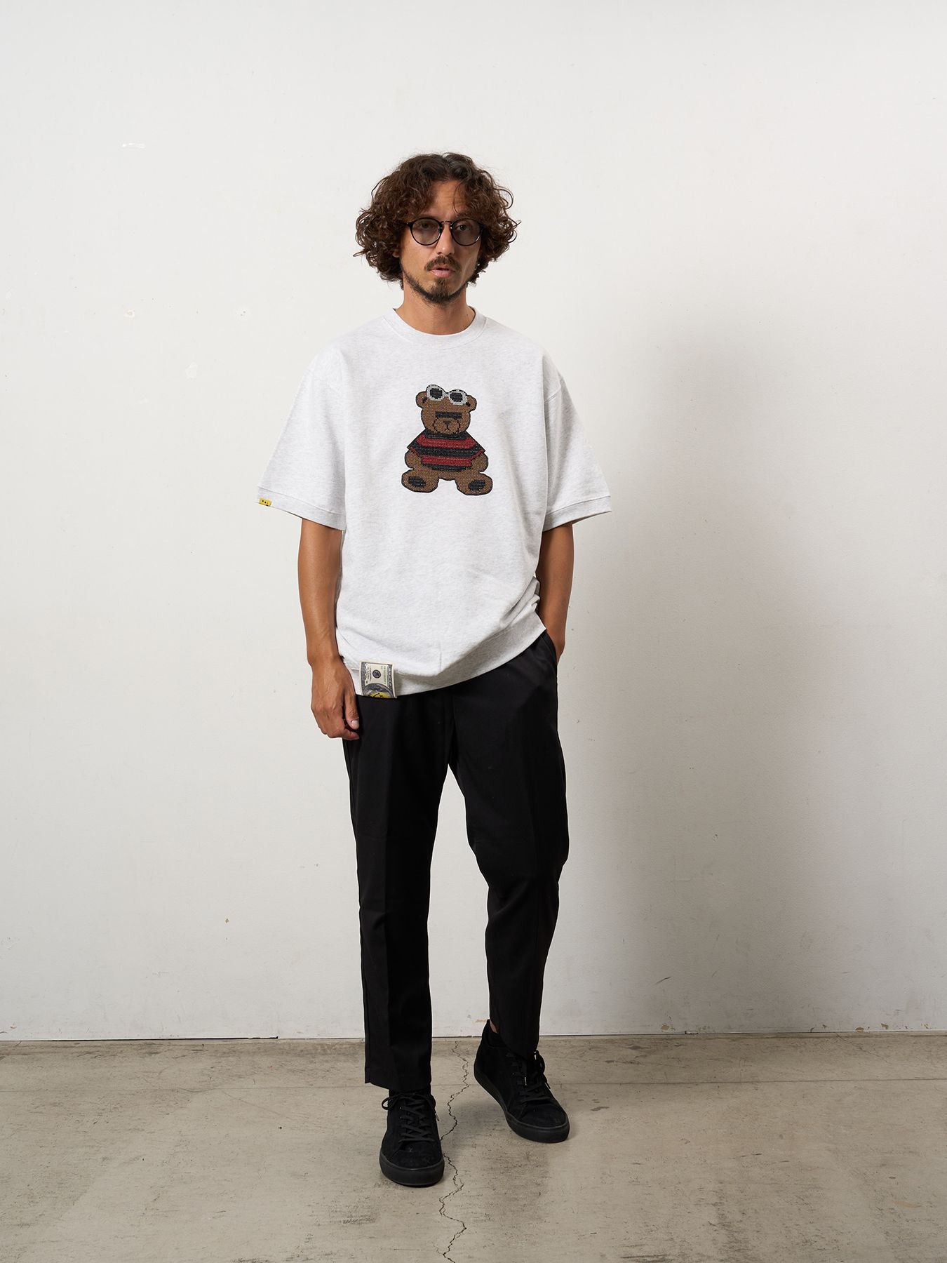 【予約品 10月16日(木) 締切】8ozフレンチテリー カートベアシークイン SSシャツ / アッシュ