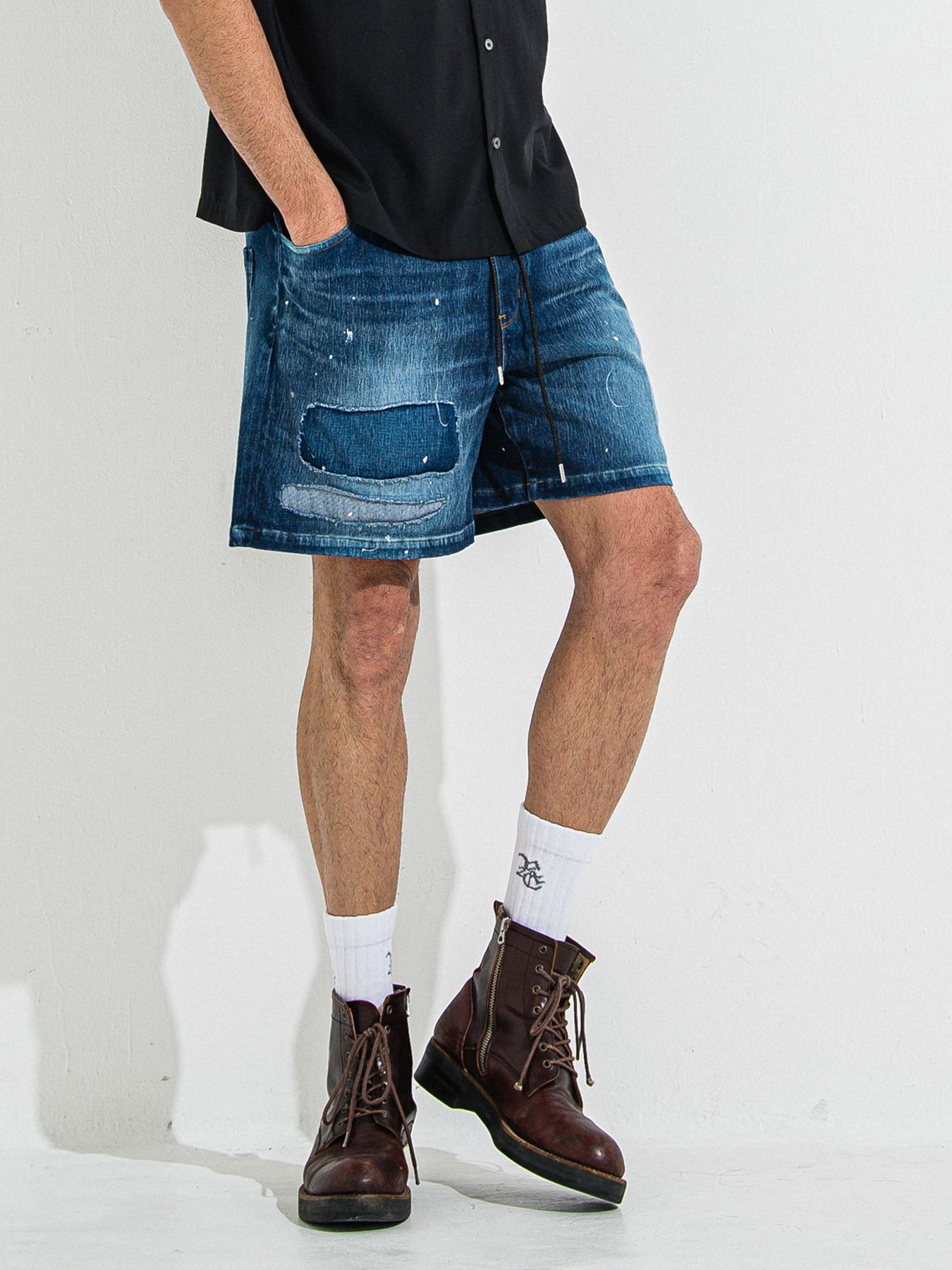 【予約品 】DENIM JERSEY SHORTS / デニムジャージショーツ / ダークインディゴ