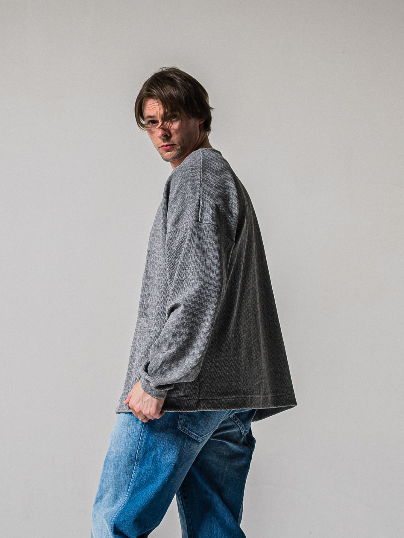 【予約品 11月16日(日) 締切】BLISTER KNIT C/D / ブリスターニットカーディガン  / グレー