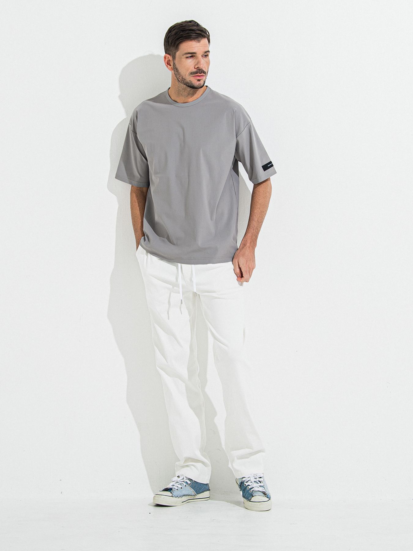 【予約品】NYLON OVER T /  ナイロンオーバーサイズTシャツ / グレー