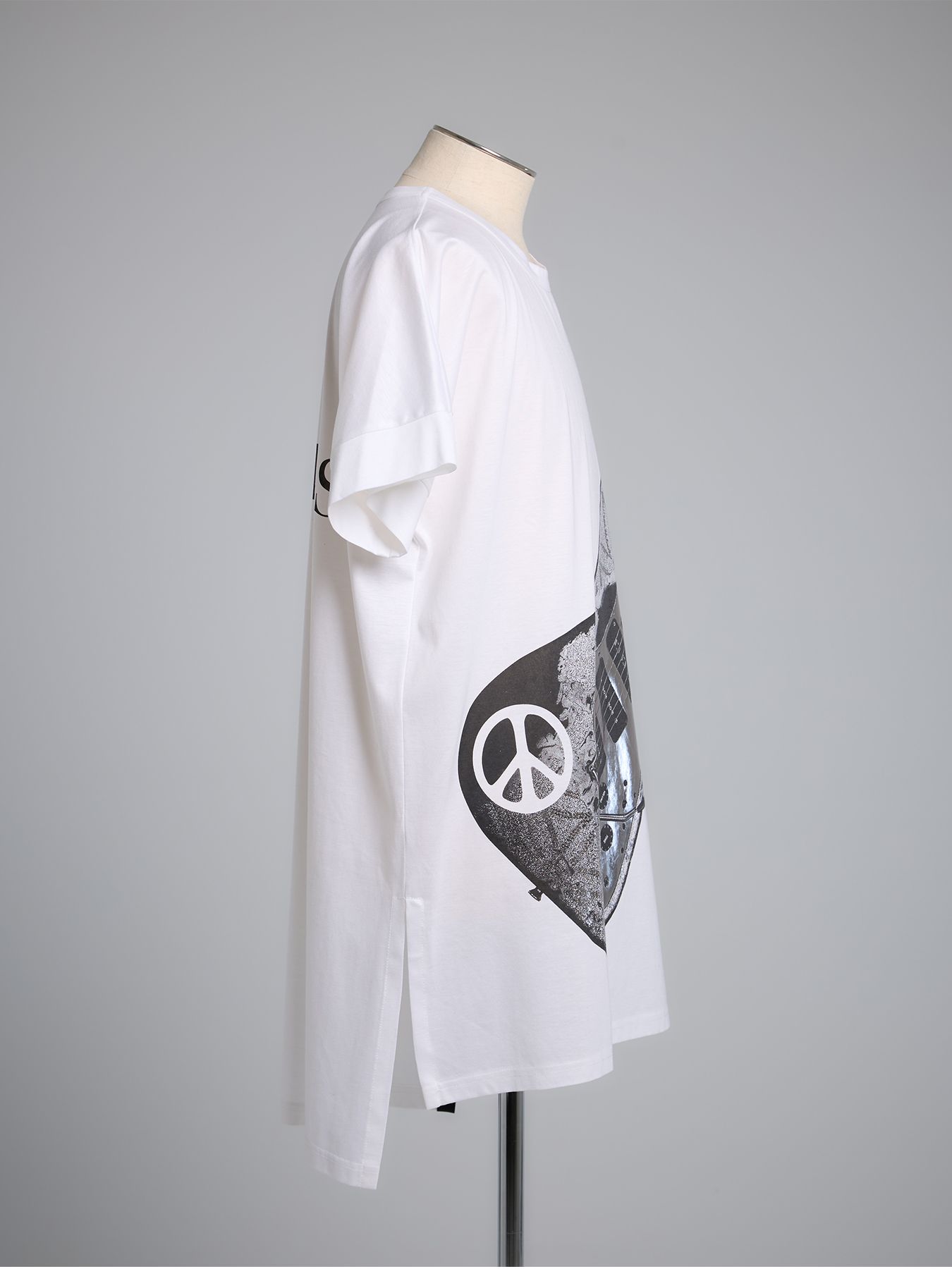 【予約品 】Dolman T-Shirt / ギタープリント ドルマンTシャツ / ホワイト×箔プリント