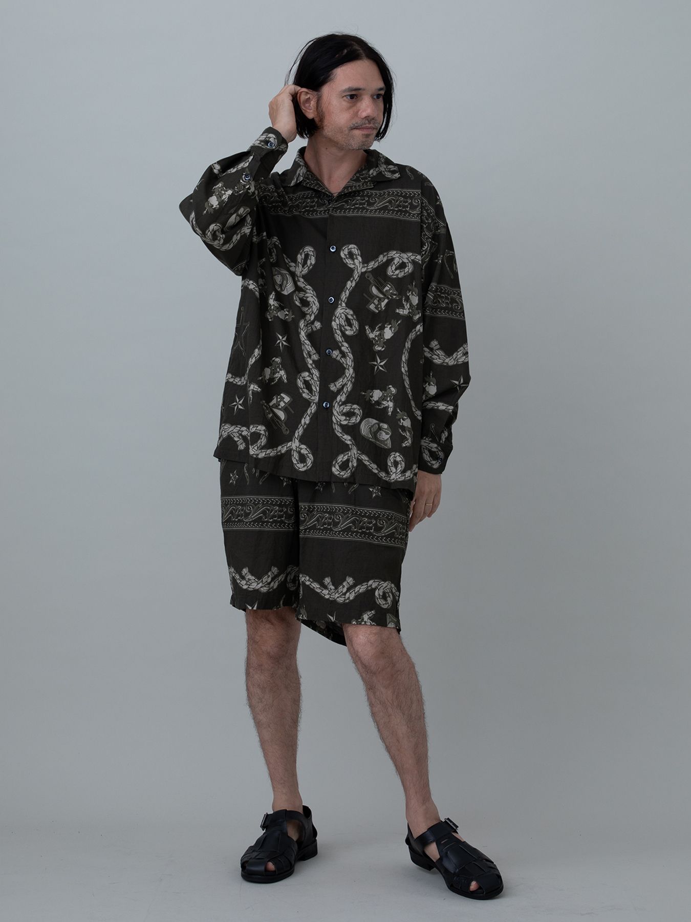【予約品 11月23日(日) 締切】WESTERNBANDANA SHIRTS / バンダナプリント シャツ / CHARCOAL