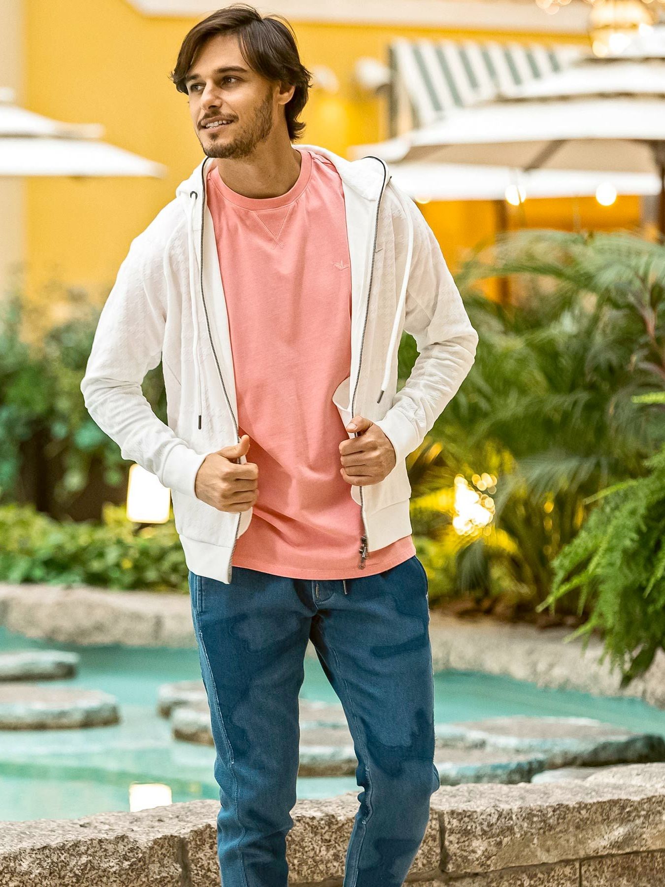 カモ柄ジョグデニムパンツ / インディゴ