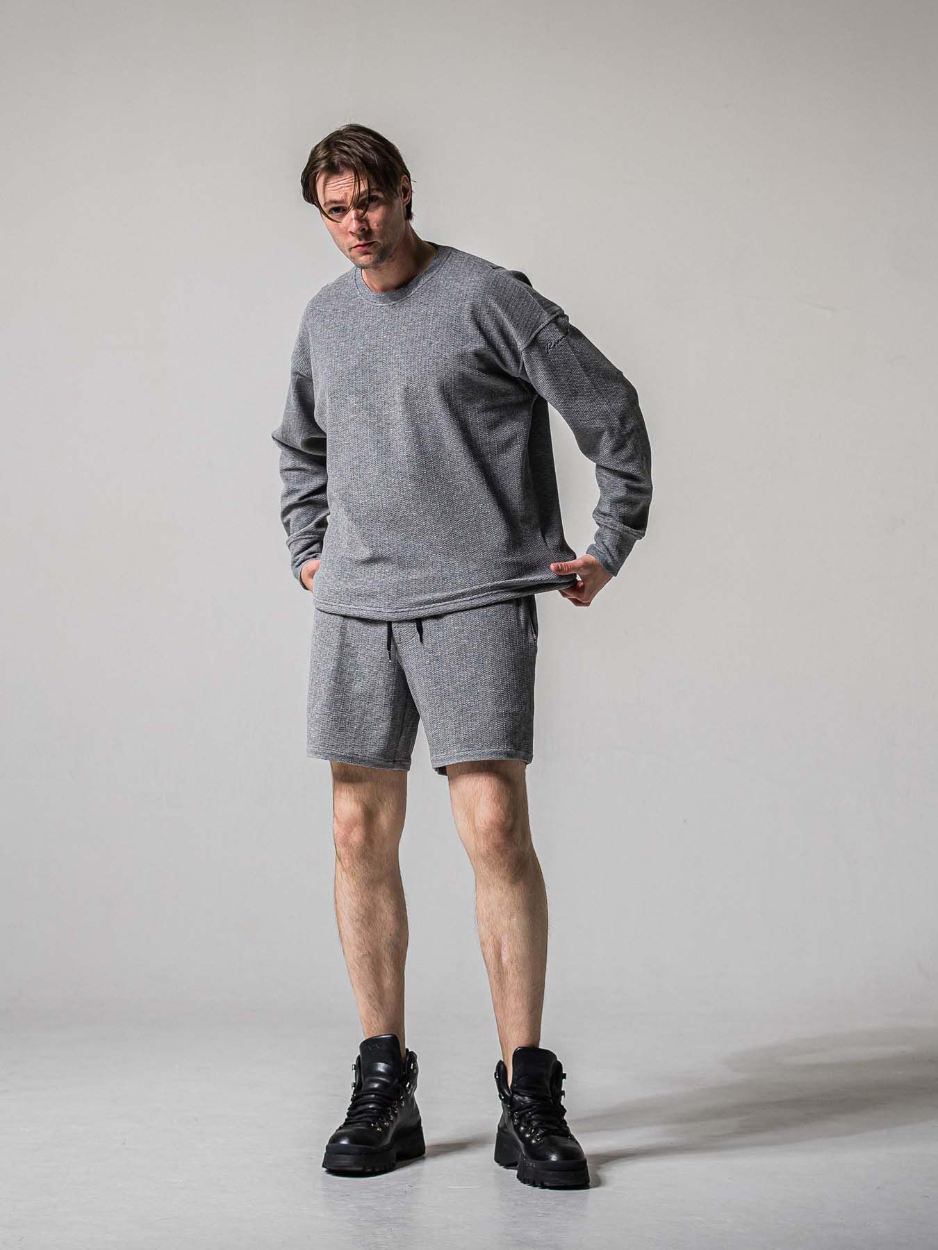 【予約品 11月16日(日) 締切】BLISTER KNIT HALF PT / ブリスターニットハーフパンツ / グレー