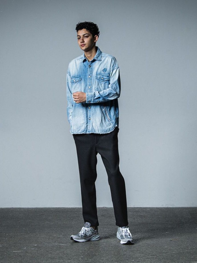 《予約品》 PAT WIDE EASY PANTS  / イージースラックス / ブラック・メルトン