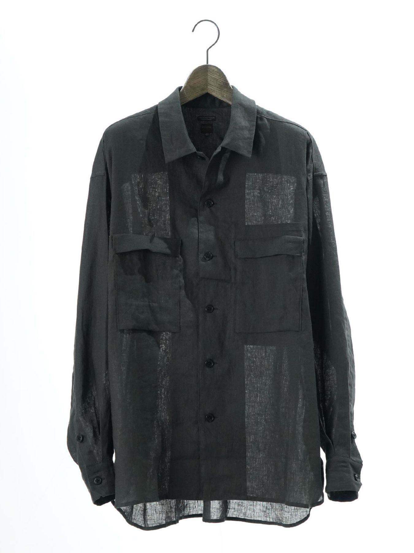 【予約品 11月23日(日) 締切】LINENOVERSHIRT / リネン ポロシャツ / CHARCOAL