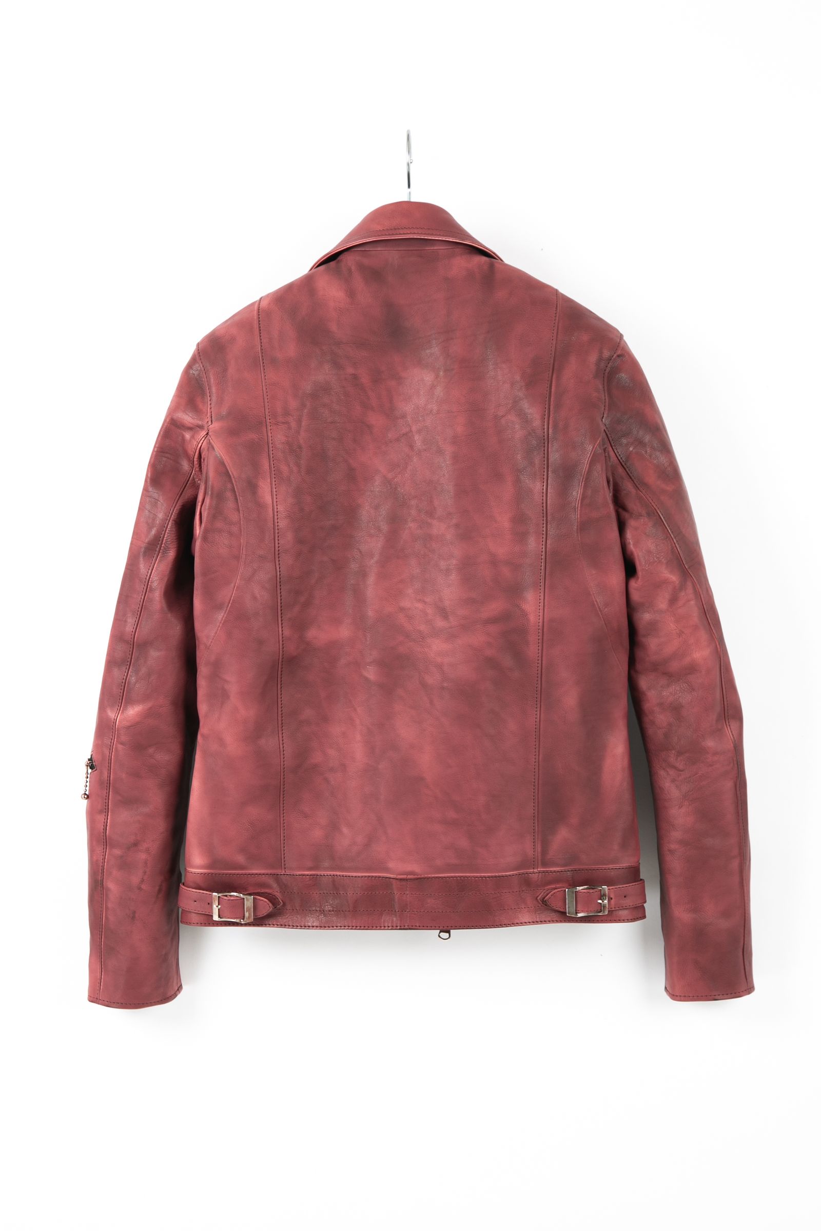 《予約品》 フルタンニン鞣し ジャパンカーフスキン 燃焼製品染め ダブルライダース SPEEDER / BURGUNDY 【STRUM】 9月下~10月上旬入荷予定