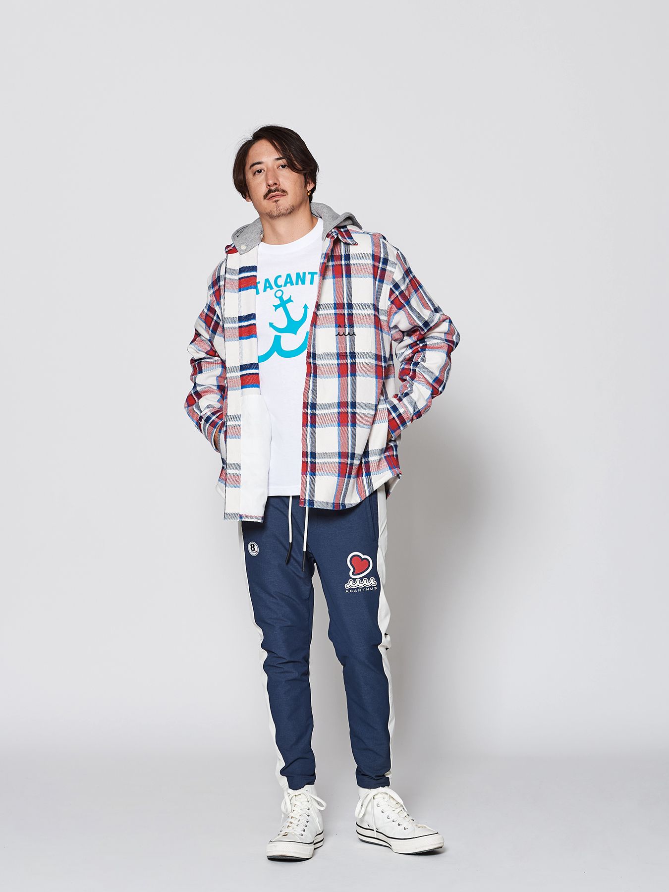 【予約品 】muta Hooded Flannel Shirts / フードシャツジャケット / ホワイト【Acanthus × muta MARINE】