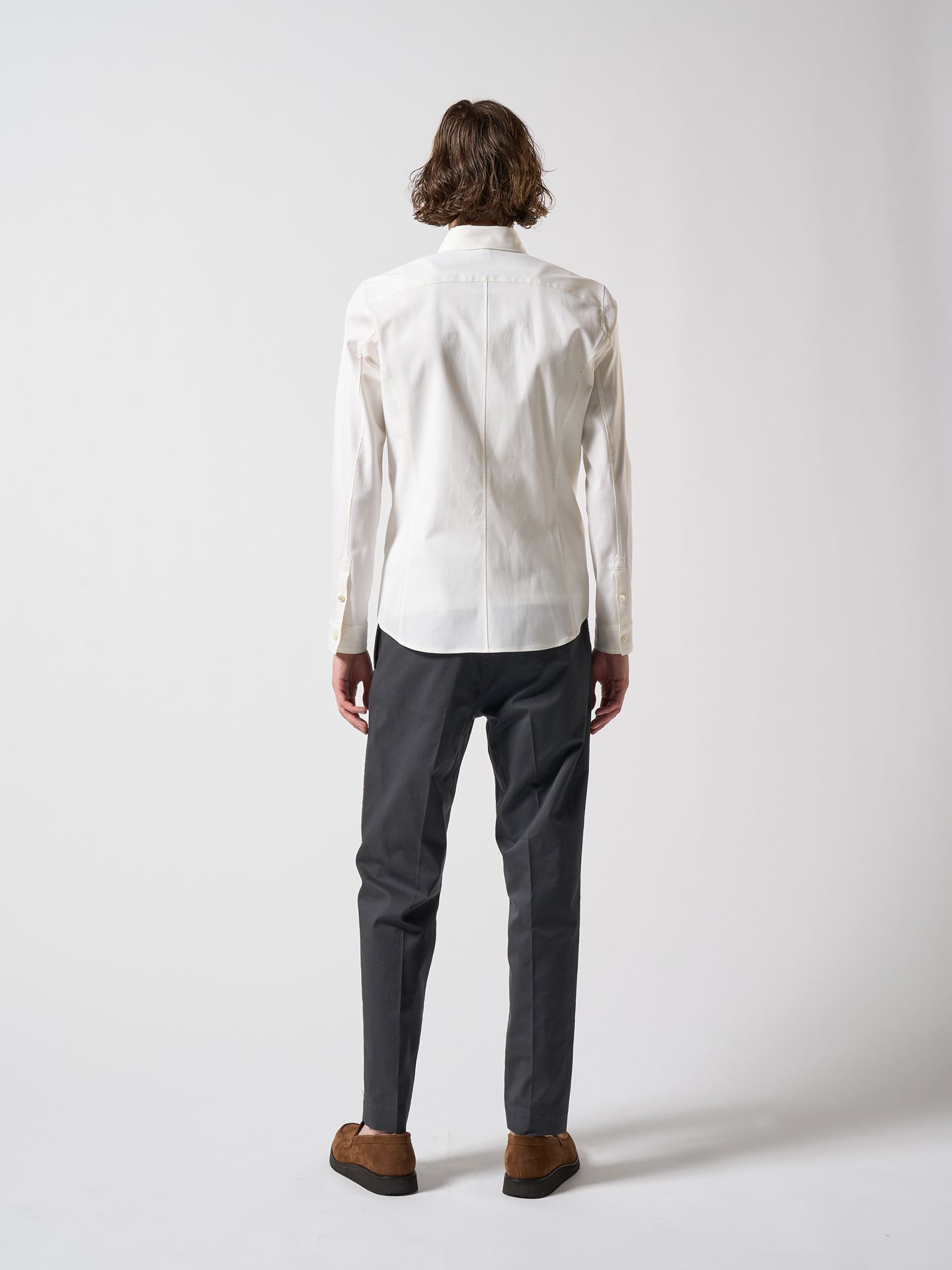 【予約品】 pressed tapered chino / チノパンツ /  グレー