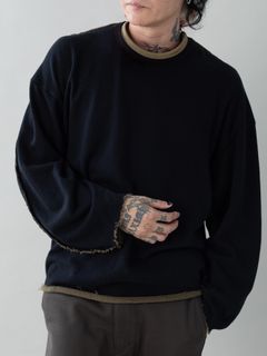 【予約品 5月6日(水) 締切】BRUTE-SWEAT / スウェットトレーナー / ブラック×ベージュ