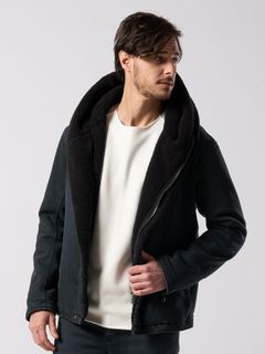 【予約品 4月19日(日) 18時締切】denim jersey hooded riders / デニムジャージー フーデッドライダース / ブラックユーズド