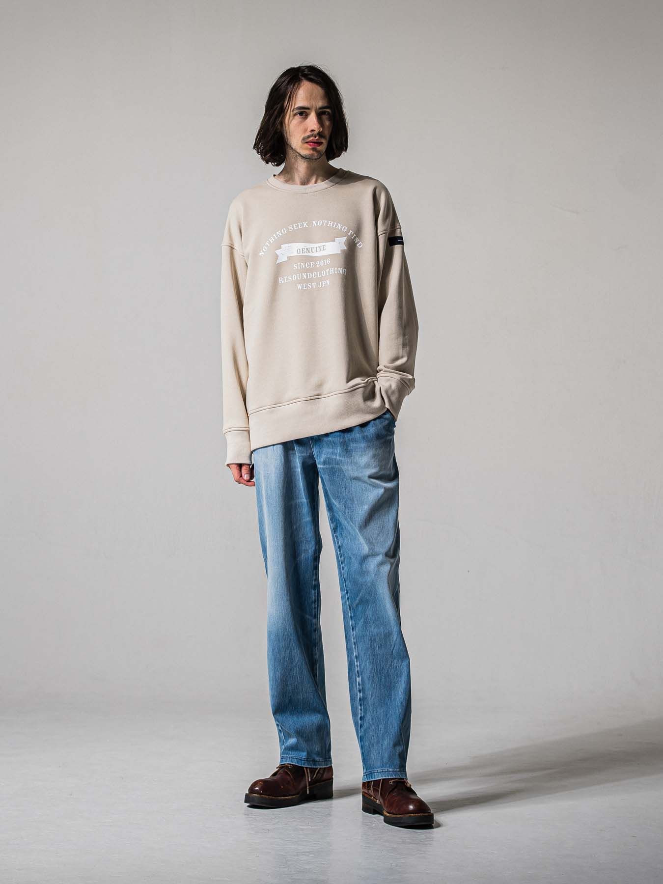 【予約品 11月16日(日) 締切】DENIM JERSEY WIDE PT / デニムジャージ セミワイドシルエット ワンタックイージーパンツ / ライトインディゴ