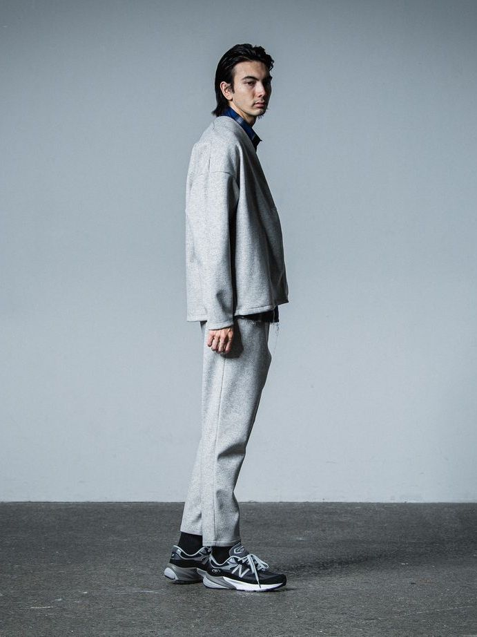 《予約品》 PAT WIDE EASY PANTS  / イージースラックス / グレー・メルトン