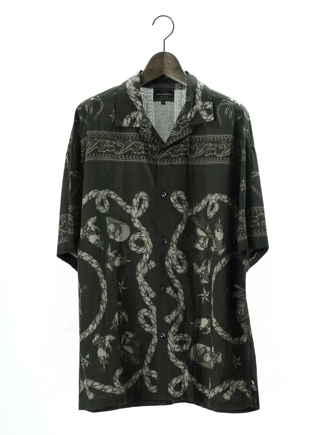 【予約品 11月23日(日) 締切】WESTERNBANDANA SHIRTS short / バンダナプリント シャツ / CHARCOAL