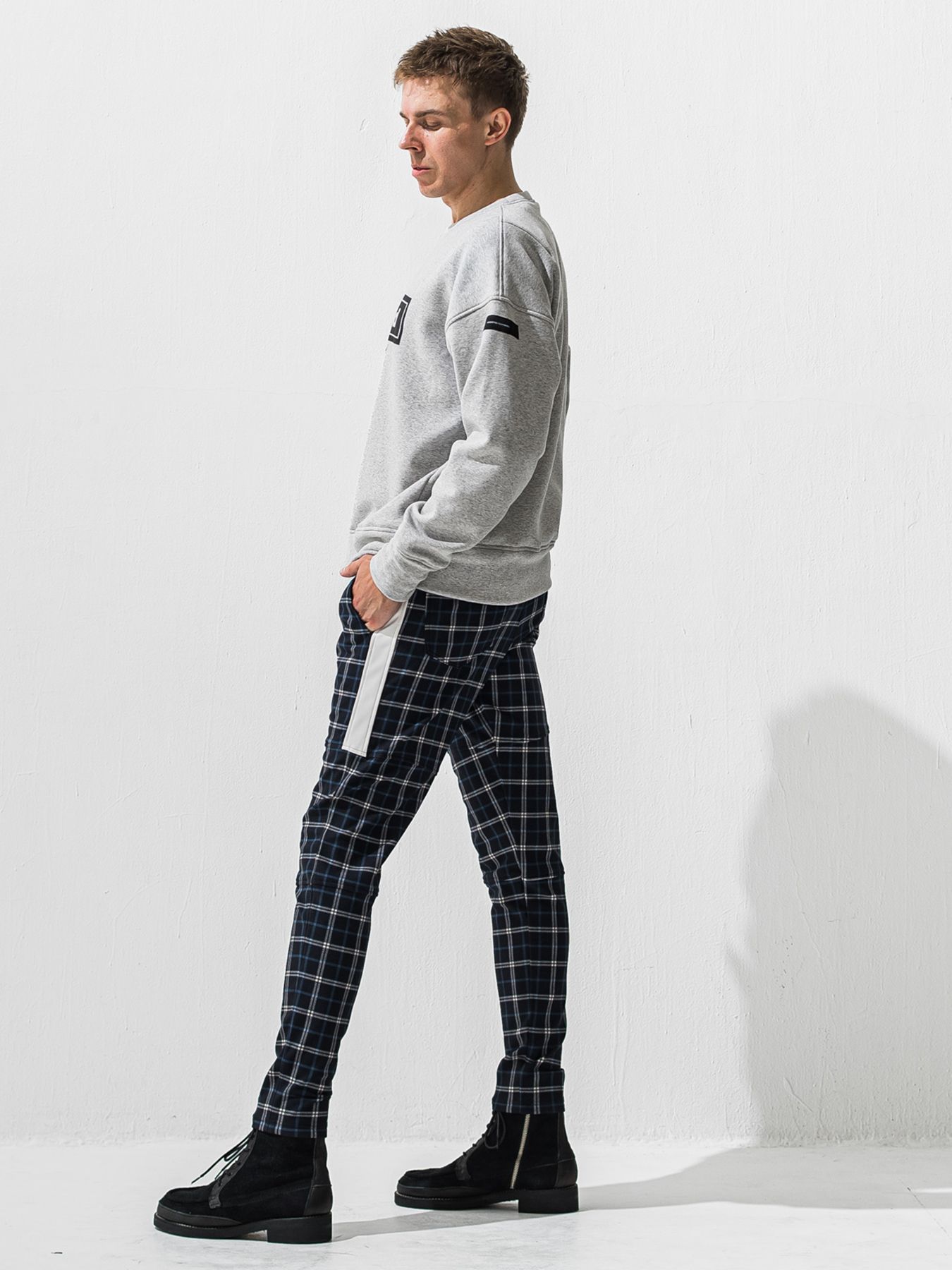 【予約品 9月6日(日) 締切】BOX VELOURS FLEECE DROP TRAINER / ボックスロゴ 裏起毛 ルーズトレーナー / グレー