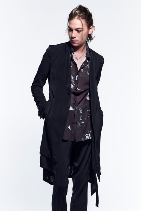 《予約品》 LayeredNoCollarFlareJacket ジャケット Suede+Satin / Black 【kiryuyrik】 4月入荷予定