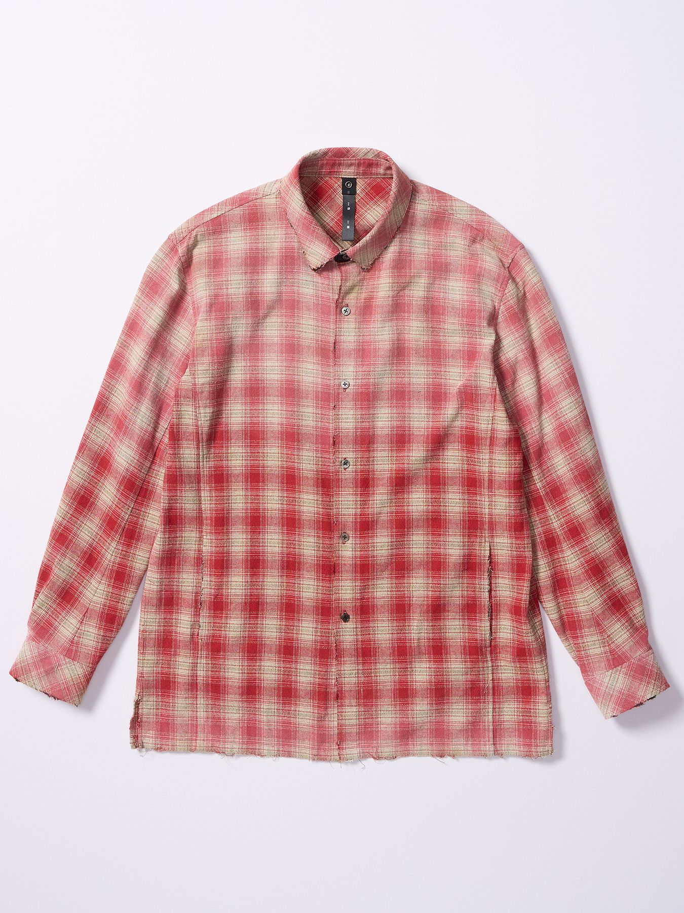 【予約品 4月19日(日) 18時締切】aging loose check shirt / エイジング ルーズ チェックシャツ / フェードレッド