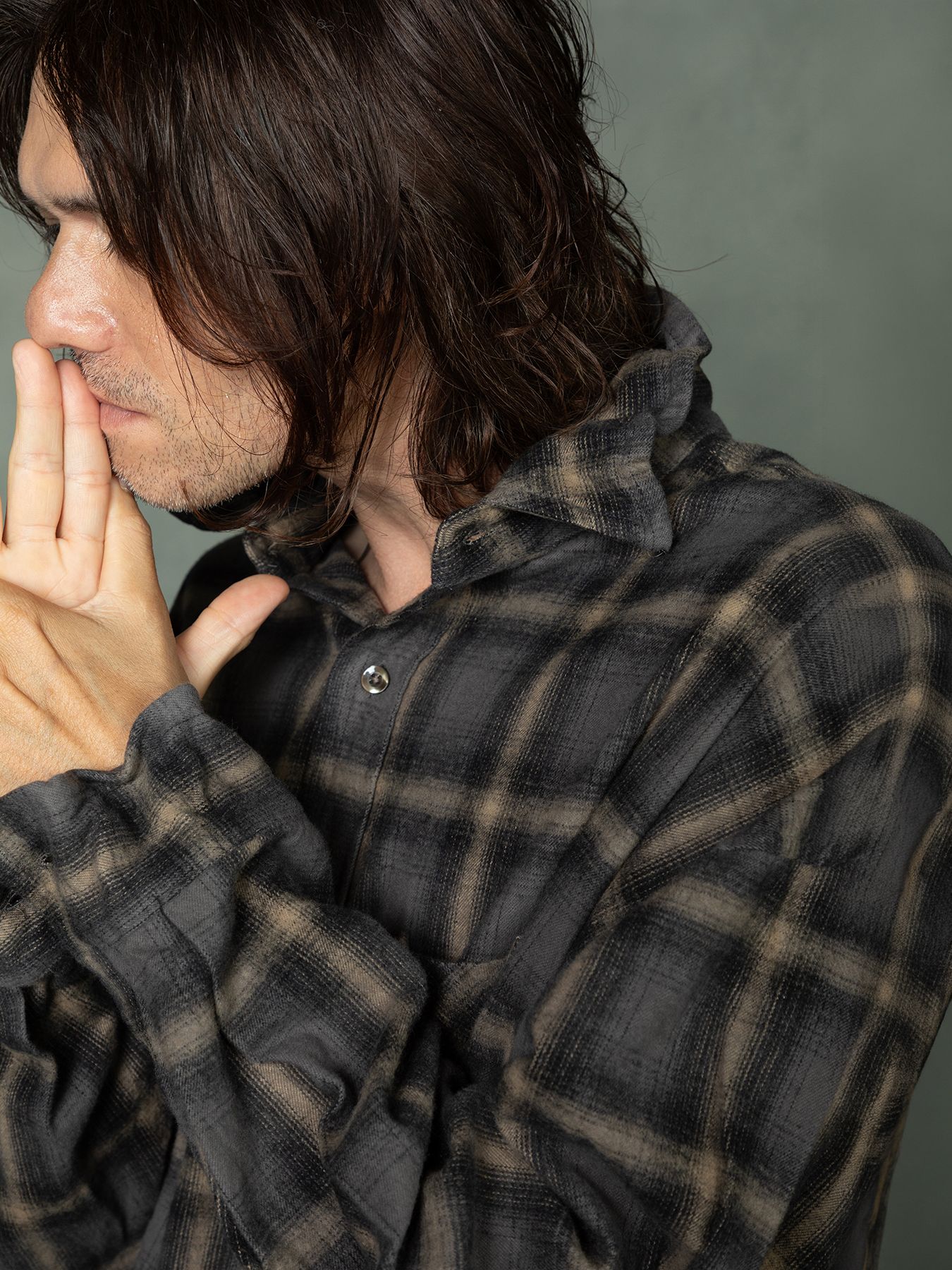 【予約品 7月5日(日) 締切】HAZE FLANNELSHIRTS / フランネルチェックシャツ / チャコール