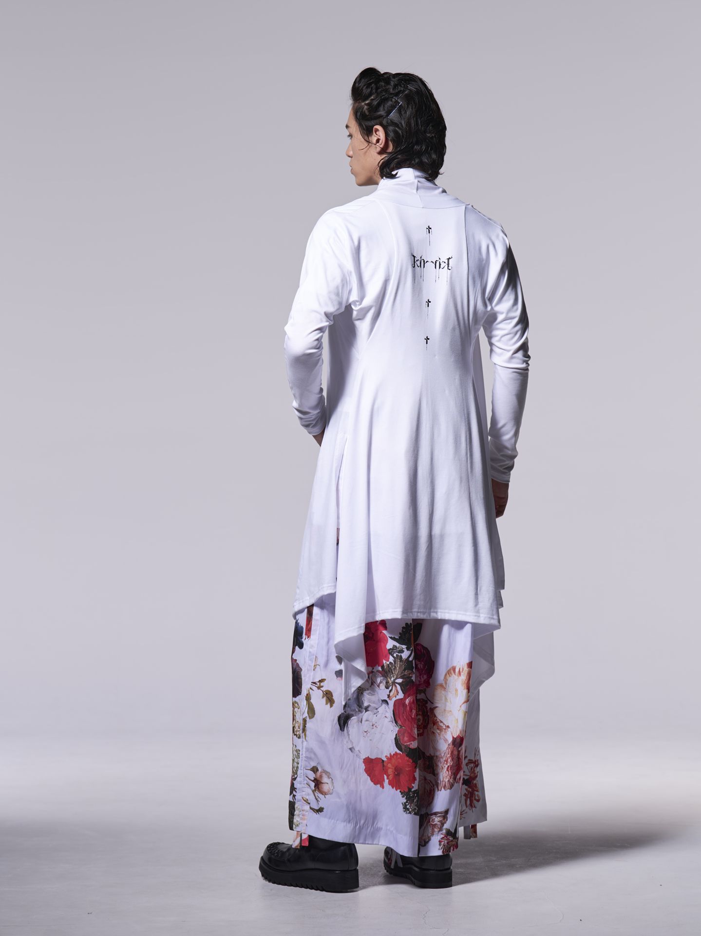 《予約品》 SharringWideTuckSlacks / ワイドタックスラックス / ホワイト・フローラ柄