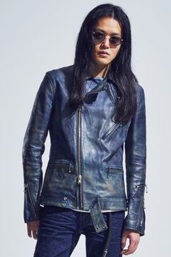 【予約品】 フルタンニン鞣し カーフスキン Burning dyed - 製品燃焼染め "SPEEDER" / GUNBLUE 【STRUM】 《3月〜4月入荷予定》