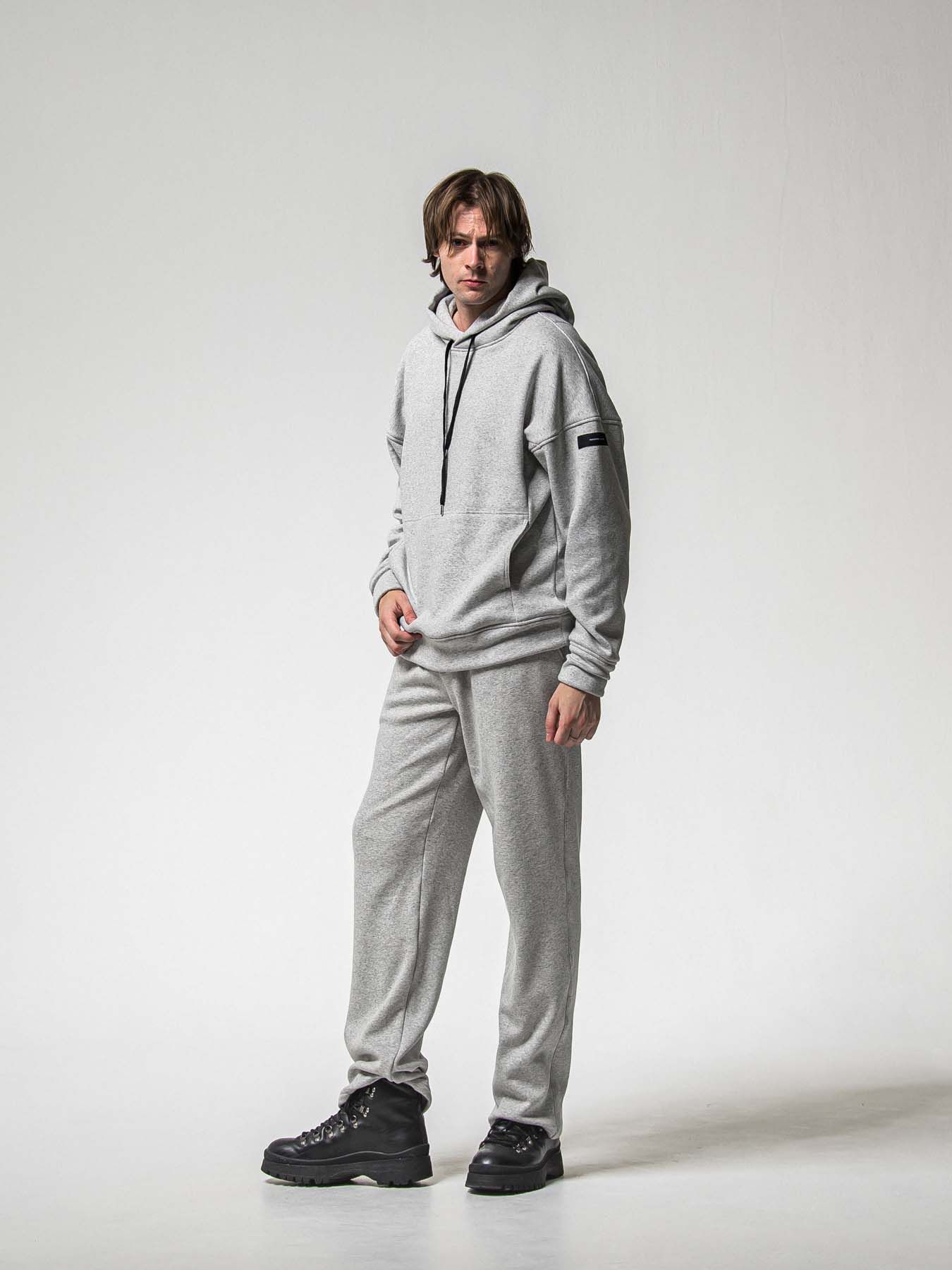 【予約品 8月31日(日) 締切】 VELOURS FLEECE WIDE TUCK PANTS / ベロアフリース ワイドタックパンツ / グレー