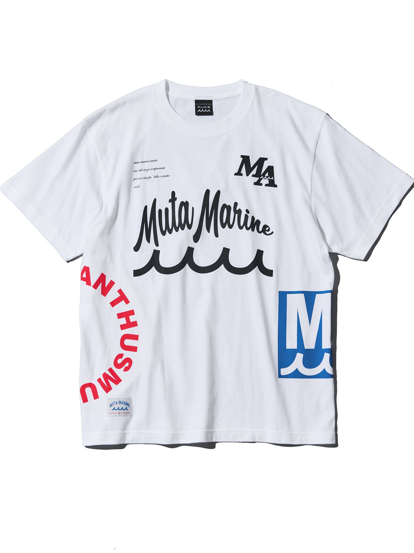 【予約品 10月9日(木) 締切】muta Test Print Tee / Tシャツ / ホワイト【Acanthus × muta MARINE】