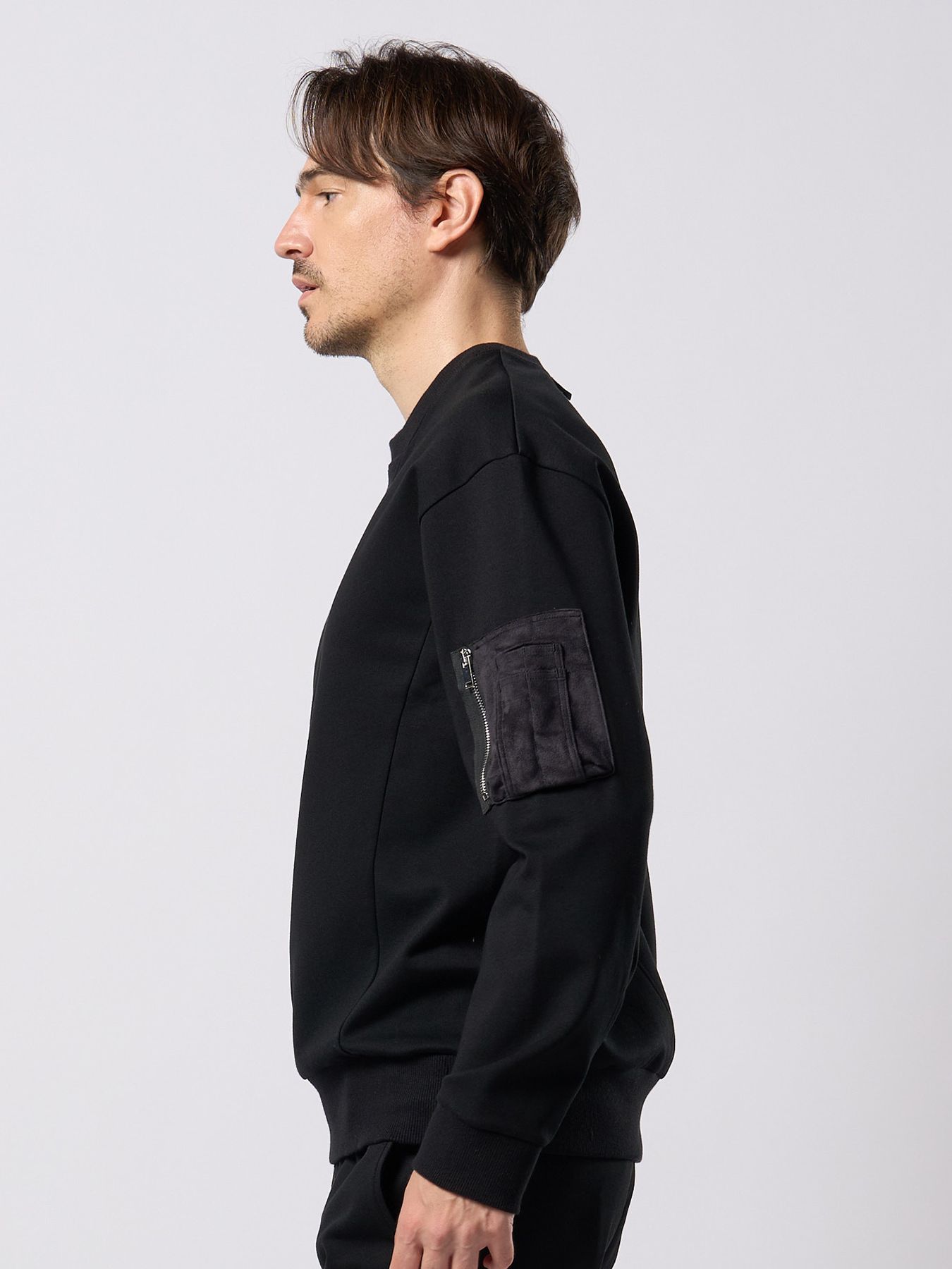 【予約品 9月23日(火) 締切】utility pocket sweatshirt / ユーティリティー ポケット スウェットシャツ / ブラック
