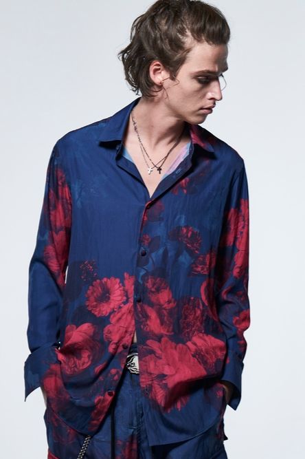 《予約品》 FlareShirt / ブルー&レッド 【kiryuyrik】 2023年4月以降入荷予定