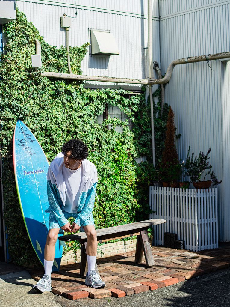 《予約品3月3日18：00締め》 Paisley RUSH OVER ZIPUP HOODIE / ラッシュガードパーカー / バンダナブルーグリーン