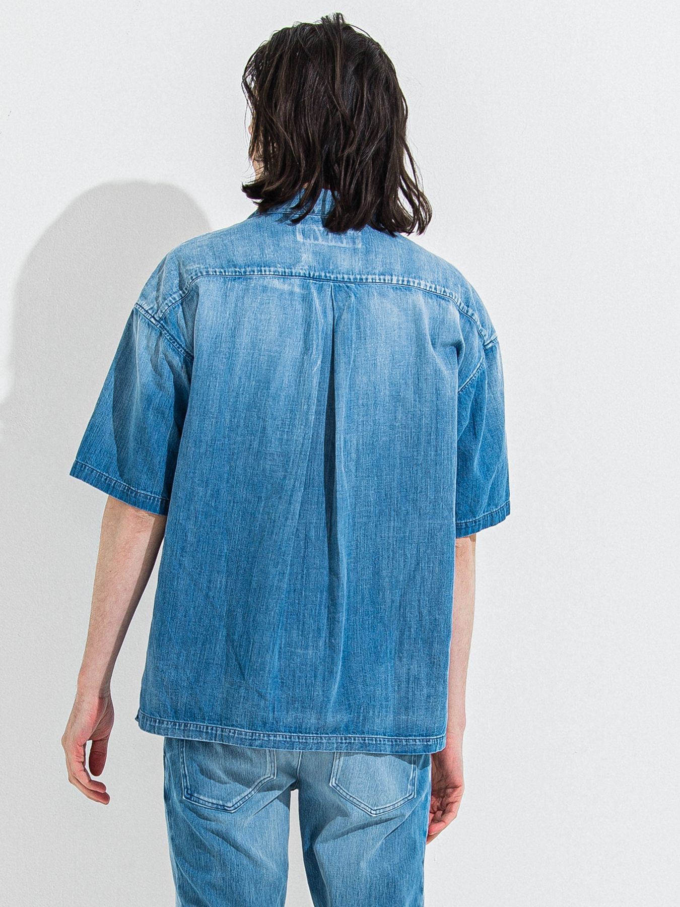 【予約品】ZACK HALF DENIM SHIRT / ザックハーフスリーブスリーブデニムシャツ / ライトインディゴ
