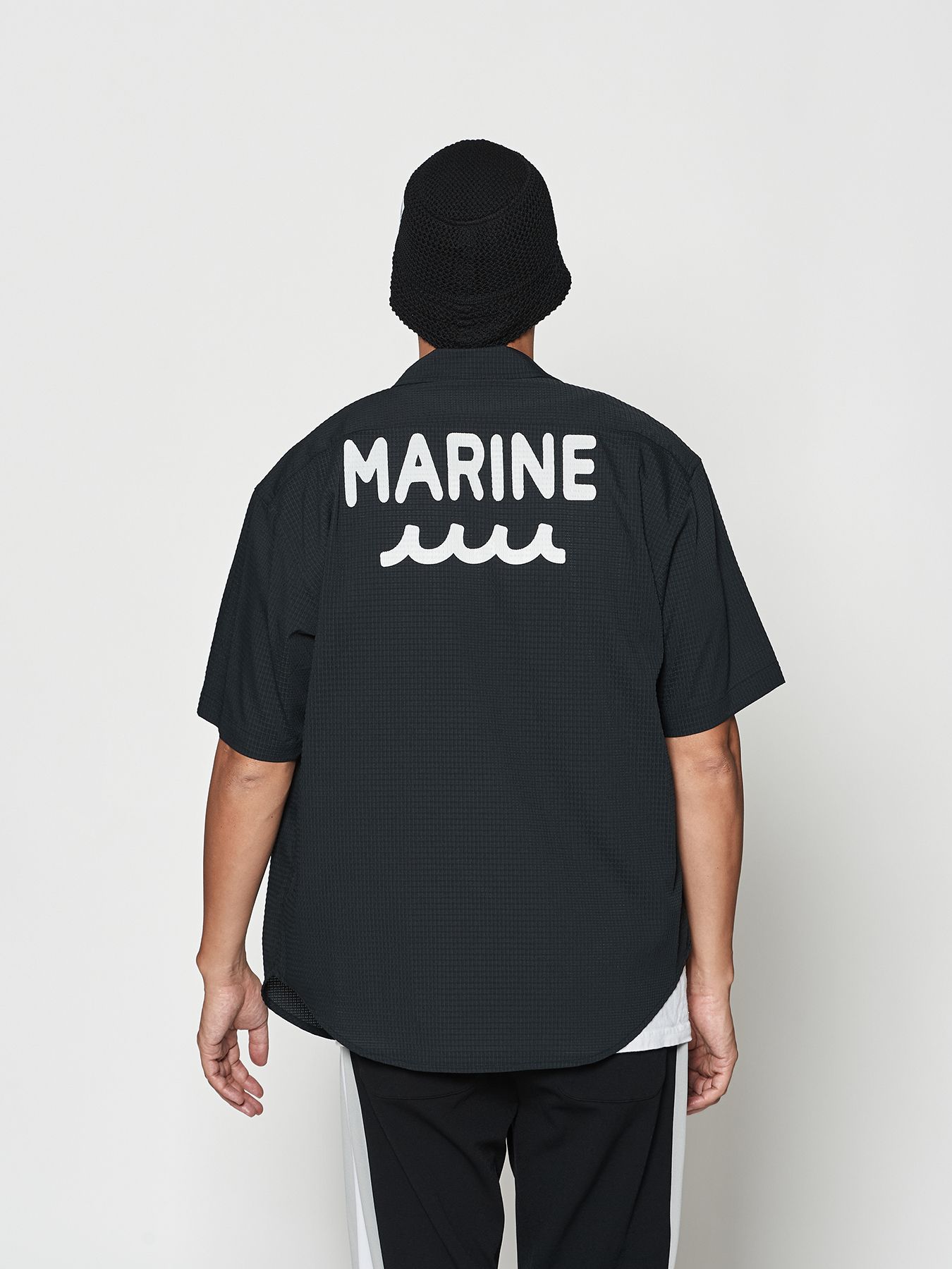 【予約品 10月9日(木) 締切】muta Dot Air(R) Zip Up S-S Shirt / ZIP半袖シャツ / ブラック【Acanthus × muta MARINE】