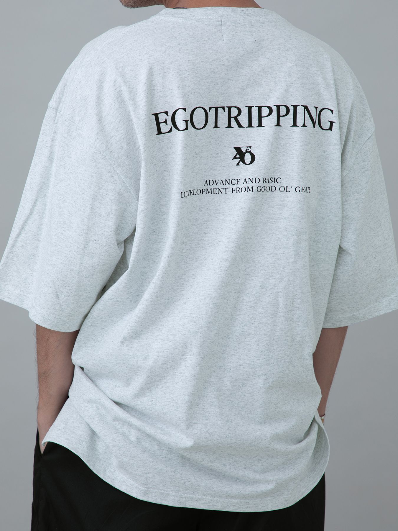 【予約品 11月23日(日) 締切】PRINTTEE-B short / ロゴプリント Tシャツ / ASH
