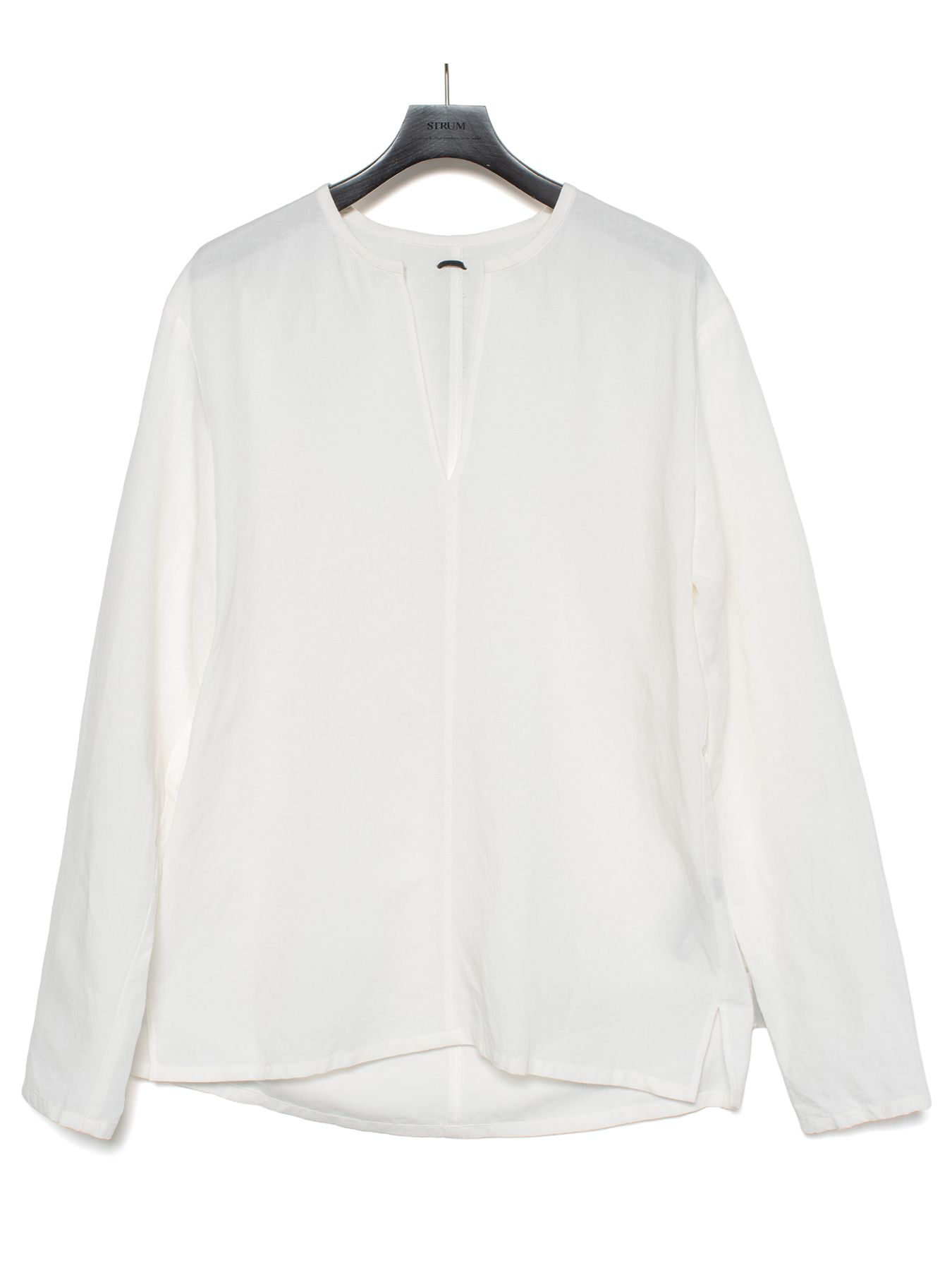 【予約品 9月27日(日) 締切】レーヨン リネン トロピカル ウォッシュ タンブラー仕上げ L/S スキッパーシャツ / WHITE