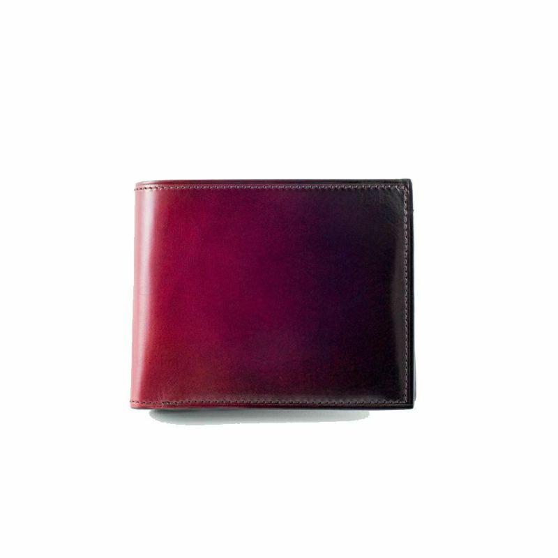 二つ折り財布 イタリア産ベビーカーフ × 国産牛革 WINE商品番号 YVP132【 yuhaku】