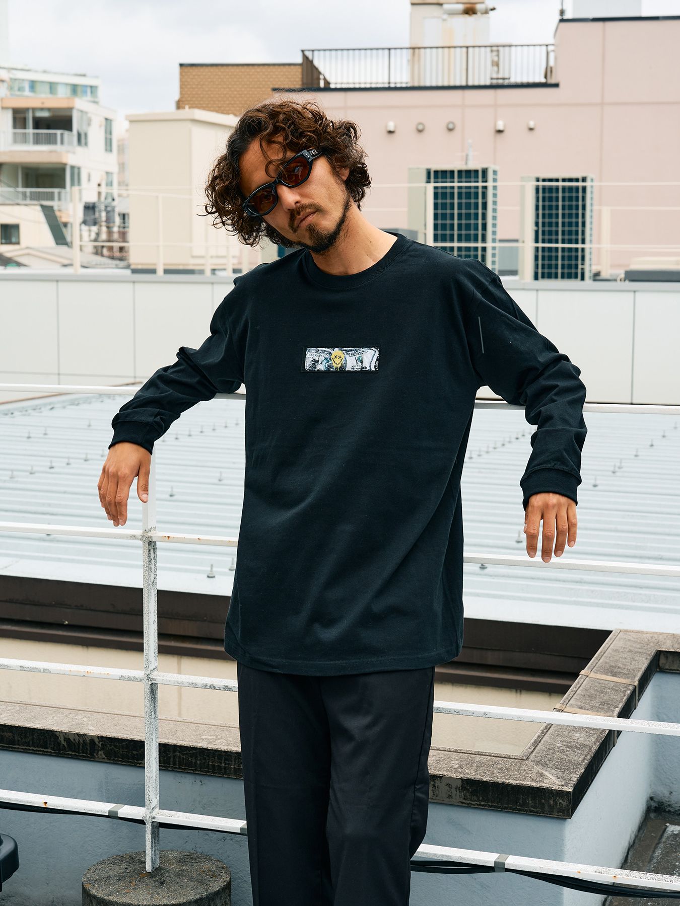 5.6ozコットン天竺 YOU GOT THIS シークインLS Tシャツ / ブラック