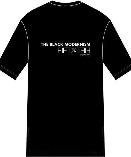 FIFTY FIFTY (フィフティフィフティ)220110103 / "清春" Special Session Print Hem Step Big Tee-BLACK