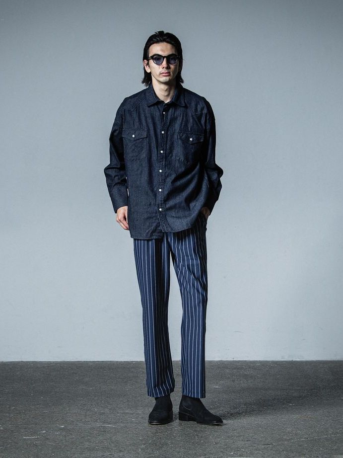 《予約品》 JAMES OVER DUNGAREE SHIRT  / オーバーウエスタンシャツ / インディゴワンウォッシュ
