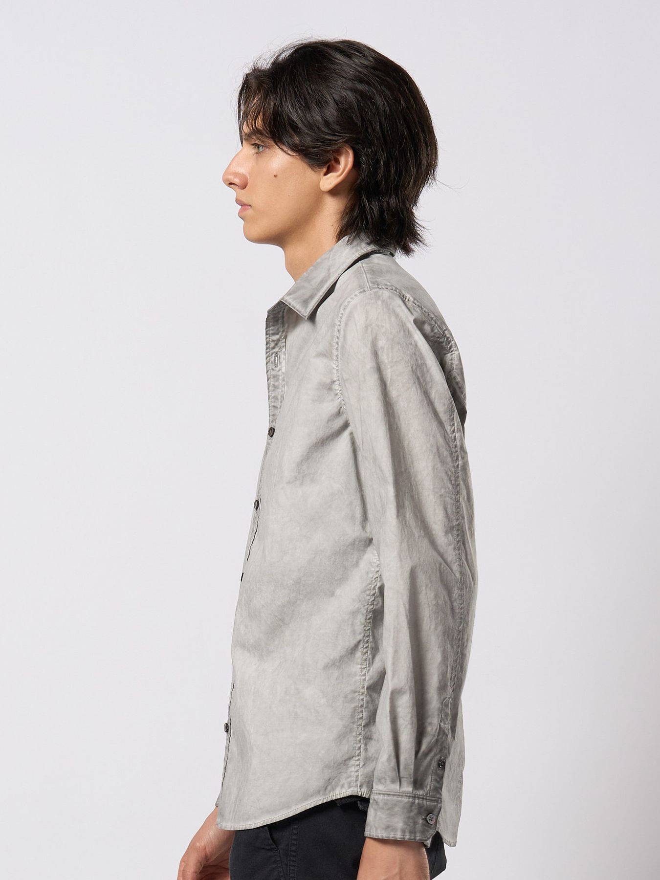 【予約品 9月23日(火) 締切】dyed regular shirt / コールドダイ レギュラーシャツ / ライトグレー