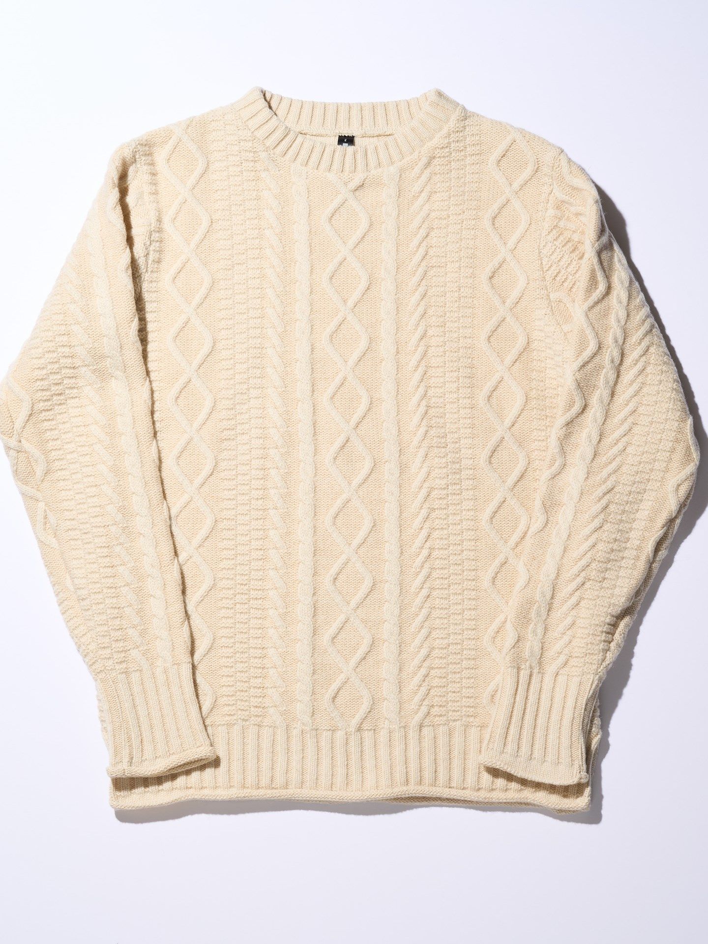 plating cable knit turtle / プルオーバー / ホワイト