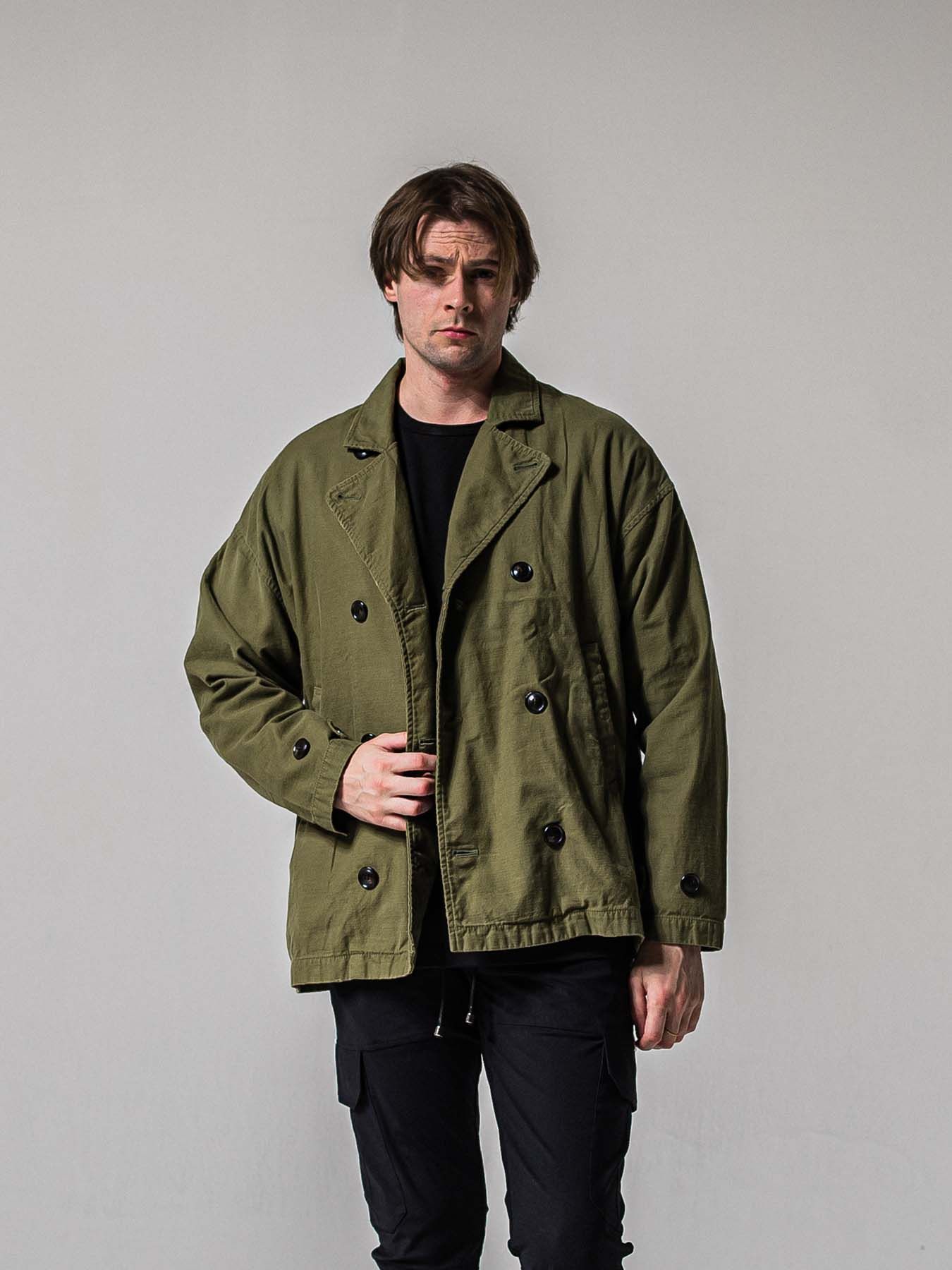 【予約品 11月16日(日) 締切】MV OVER PCOAT / オーバーサイズ ピーコートジャケット / カーキ