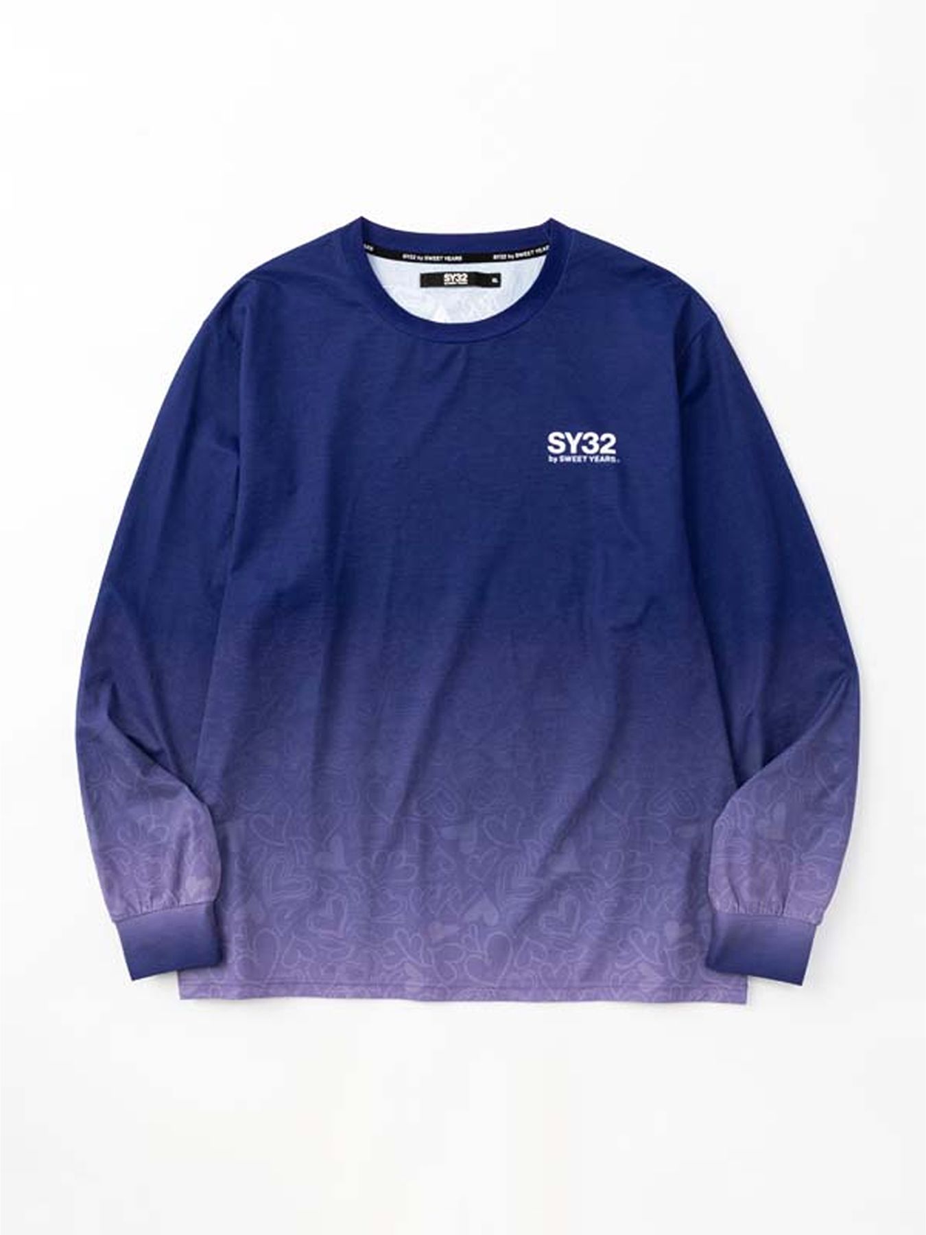 HEART GRADATION L/S TEE / ハートグラデーション ロングスリーブTシャツ / ダークブルー【SY32 by SWEET YEARS】