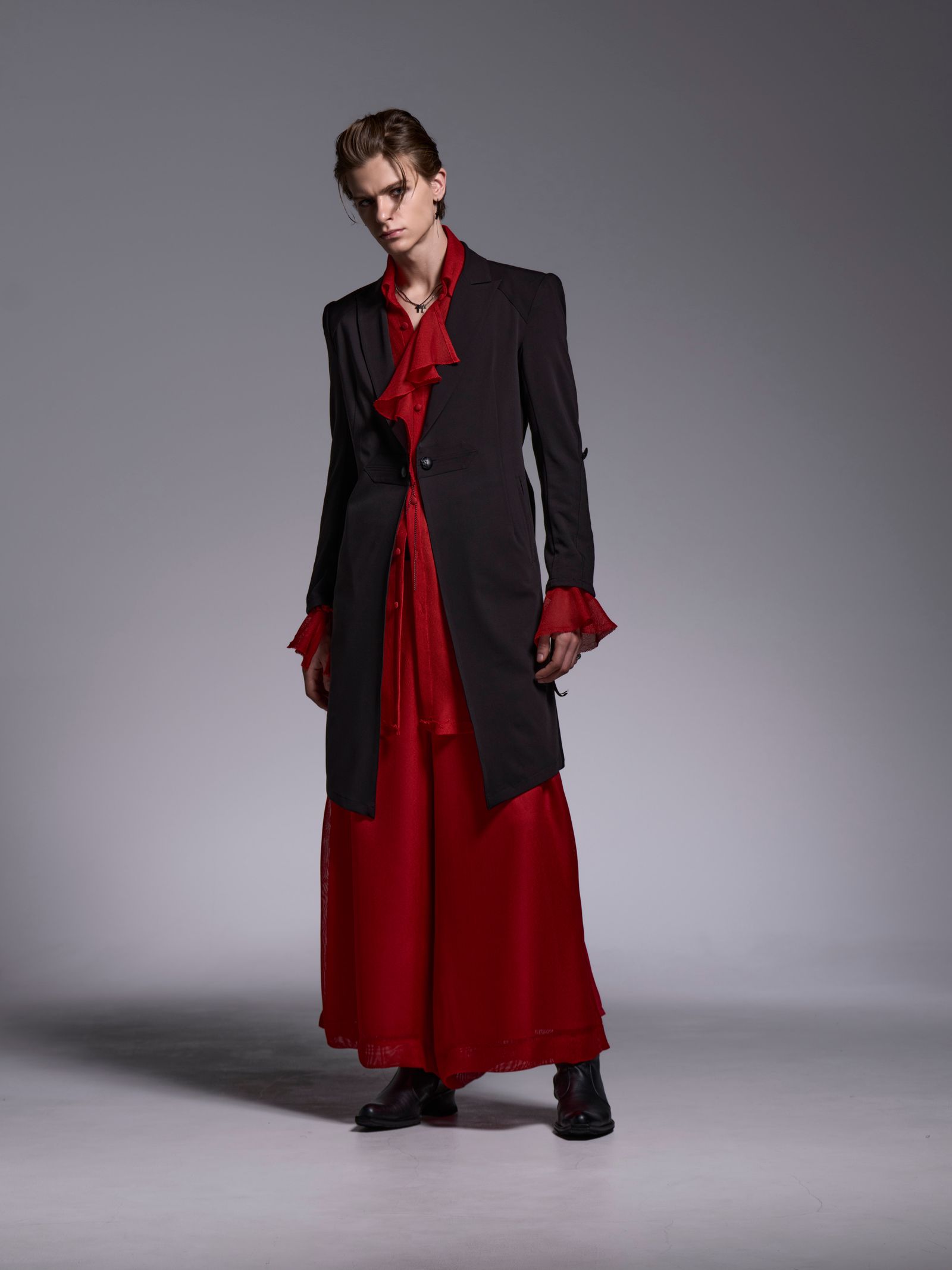 【予約品 1月4日(日) 締切】Wide Tuck Slacks / ワイドタックスラックス / レッド