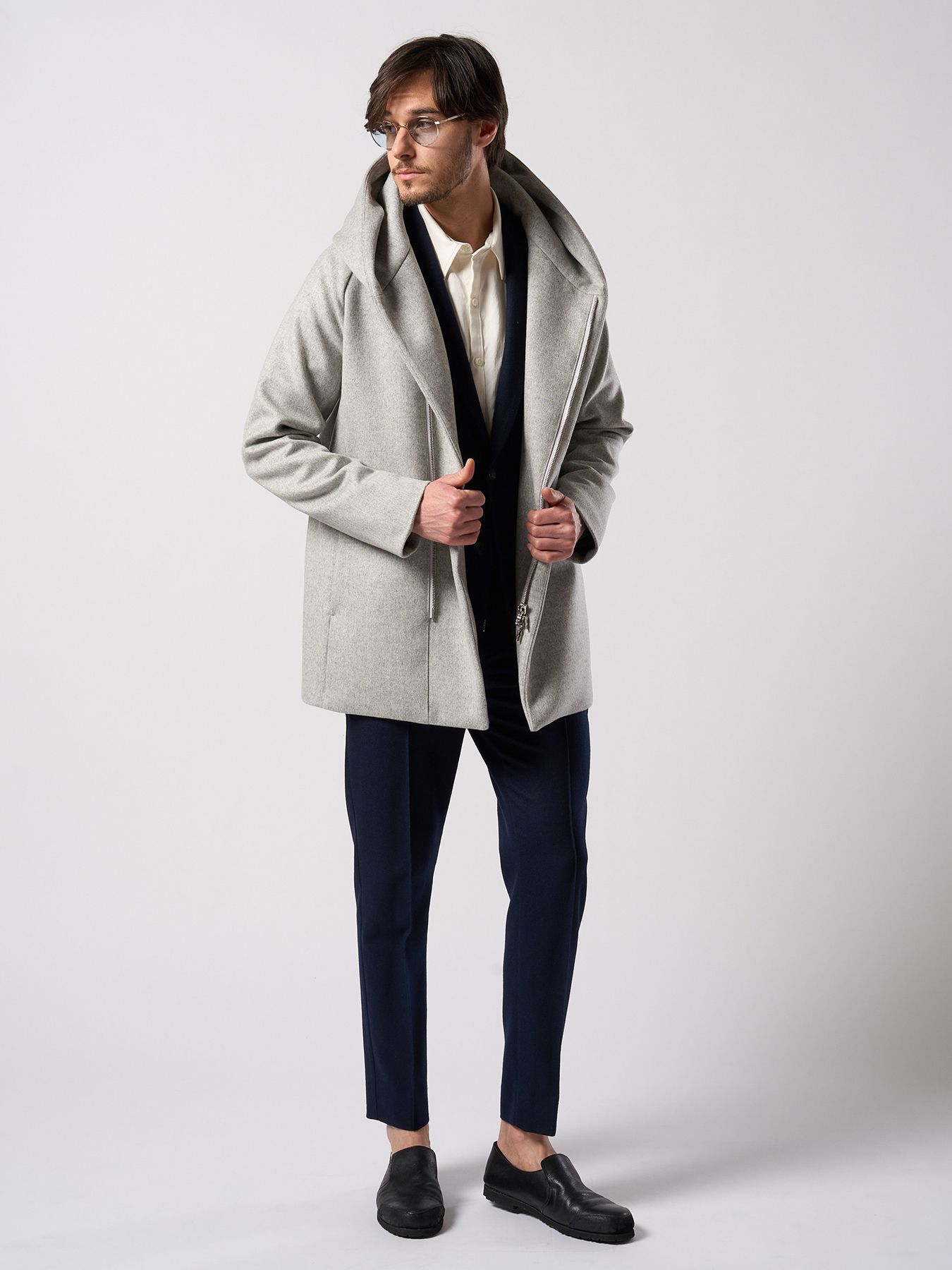 【予約品 4月19日(日) 18時締切】combination slip-on shoes / カーフレザー コンビネーション スリッポン シューズ / ブラック