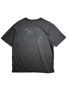 【予約品 8月10日(日) 締切 】CROSSGUN TAPE S/S T / クロスガン テープ Tシャツ / 刺繍 ブラック