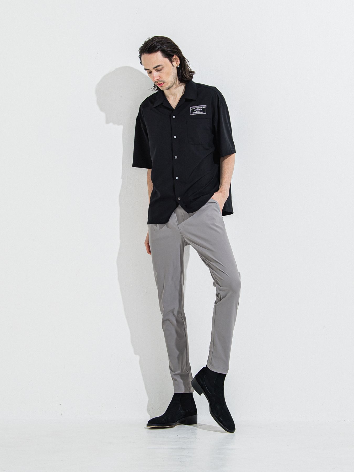 ZACK HALF SHIRT / ザックハーフスリーブシャツ / ブラックプリント