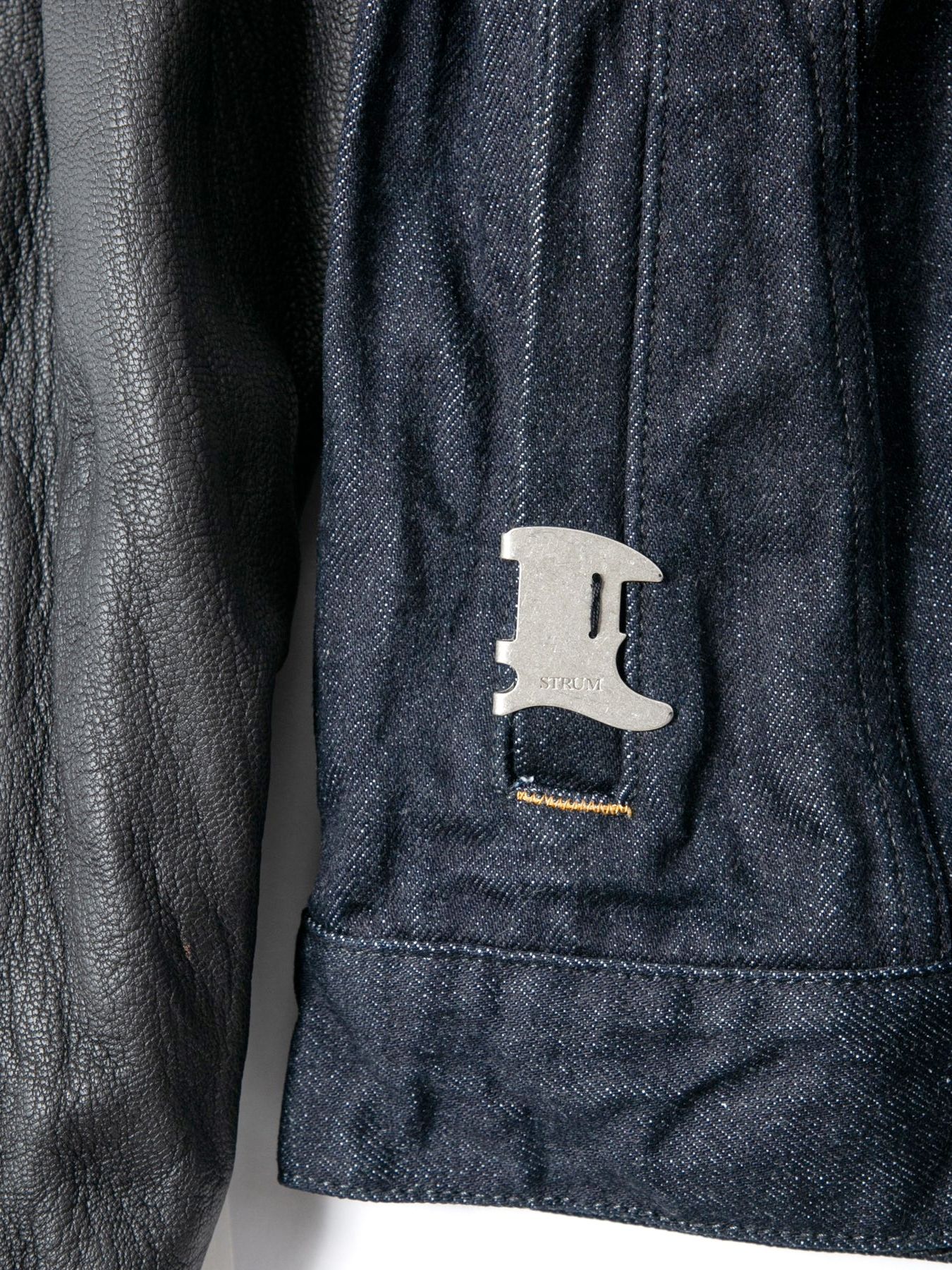 14oz Deep Blue Heavy Selvage Denim Leather Sleeve G Jean Blouson / 14oz ディープブルー ヘビーセルヴィッチ デニム 袖革 Gジャン / BLITZ / インディゴ（ワンウォッシュ）