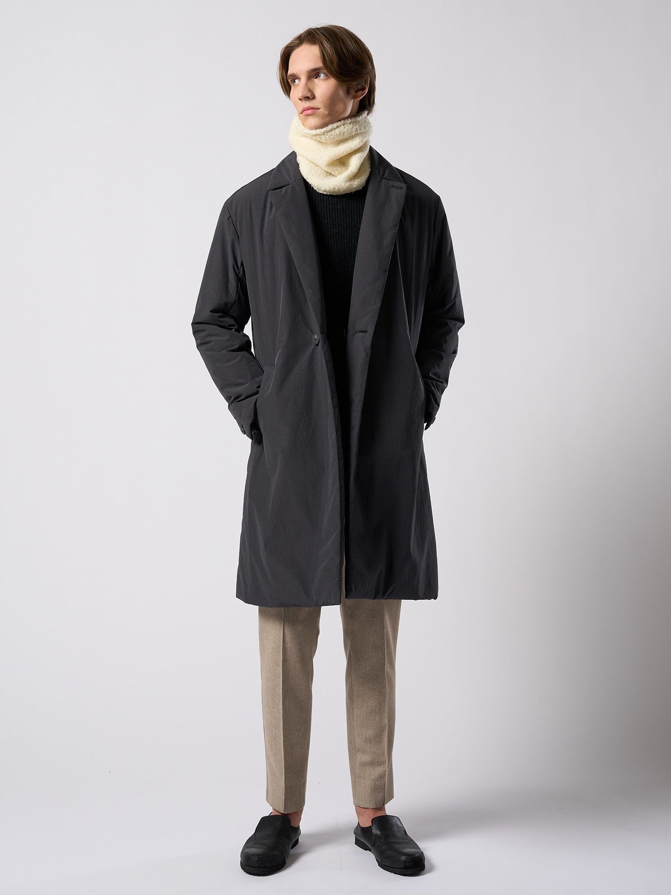 【予約品 4月19日(日) 18時締切】double breasted solid coat / ダブルブレスト ソリッド コート / フェードスミ